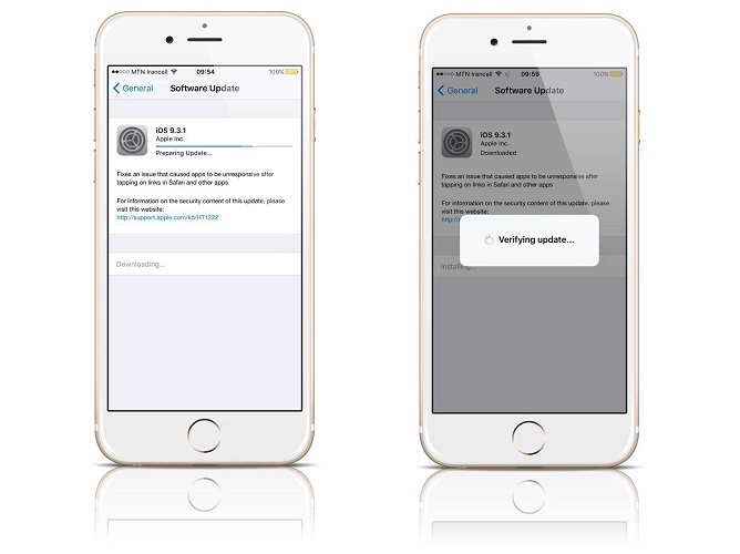 اپل iOS 9.3.1 را برای برطرف کردن مشکل لمس لینک‌ها ارائه کرد 